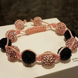 🔴Pink & Black Shambala Bracelet